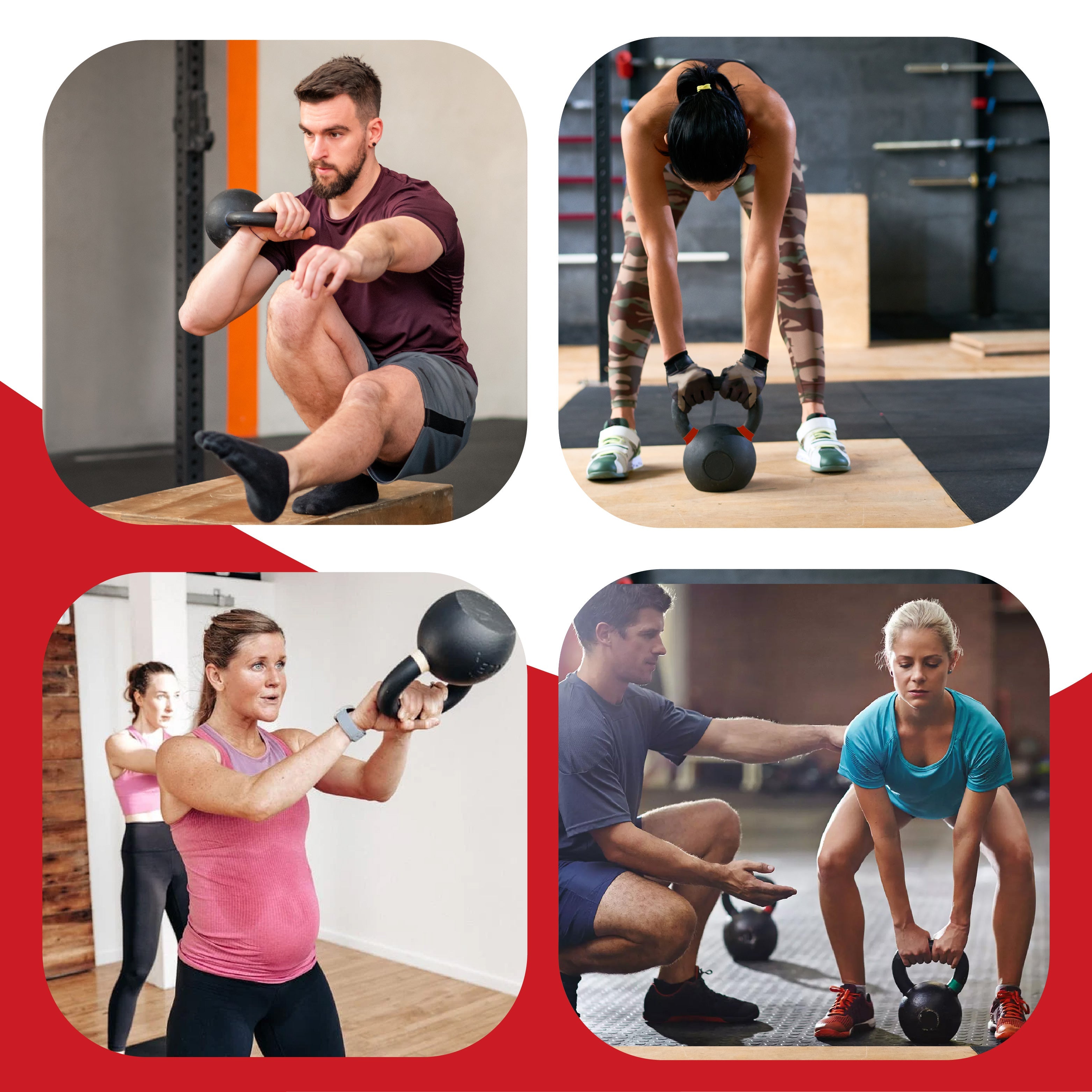 Cast Iron Kettlebells – Powder-Coated, Ergonomic Grip, Multi-Weight Options – Ideal for Strength Training, Home Workouts, and Functional Fitness