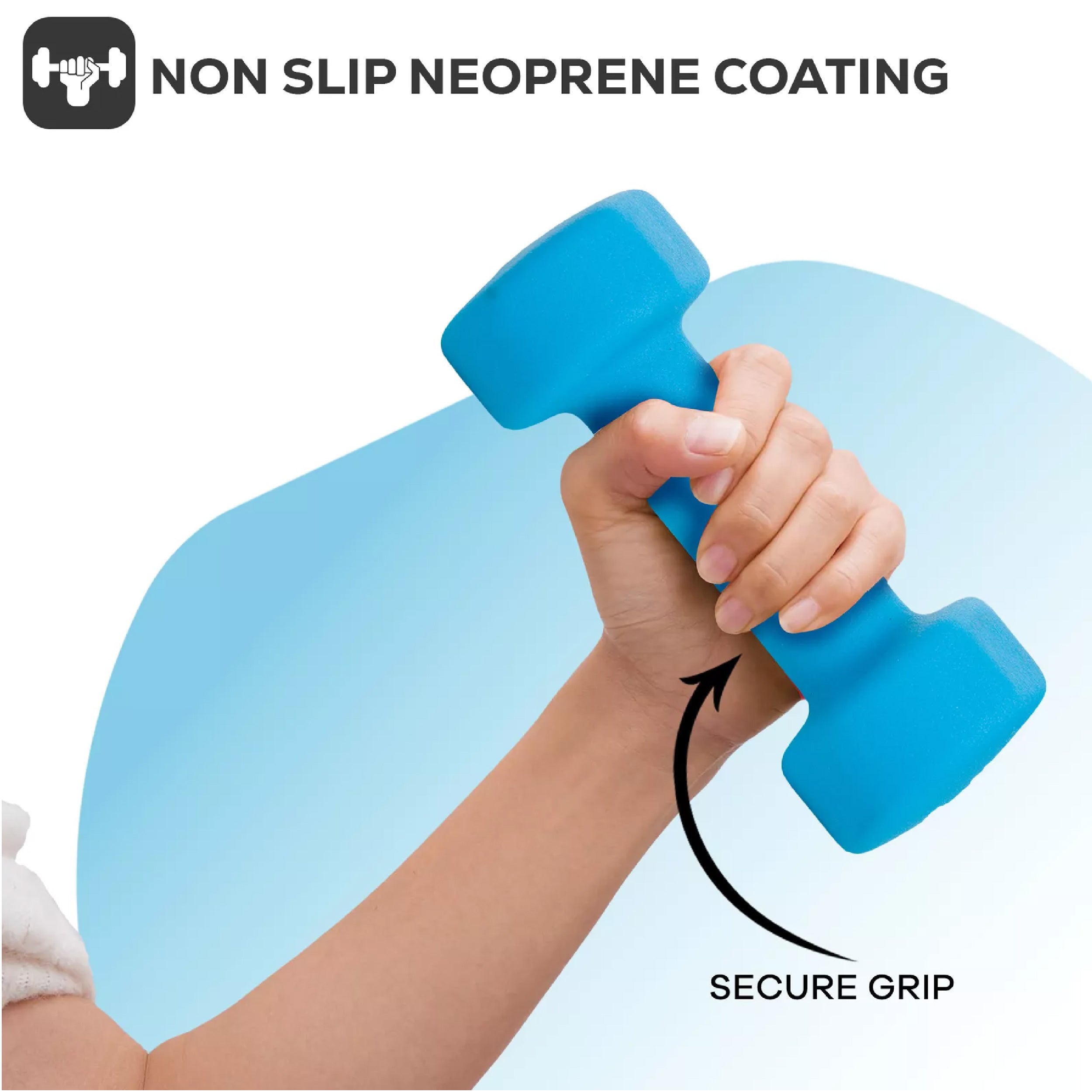 Hex Neoprene Dumbbell Set – Anti-Roll Design, Non-Slip Grip, Durable Coating – Perfect for Home Gym Strength Training, Toning & Easy Compact Storage
