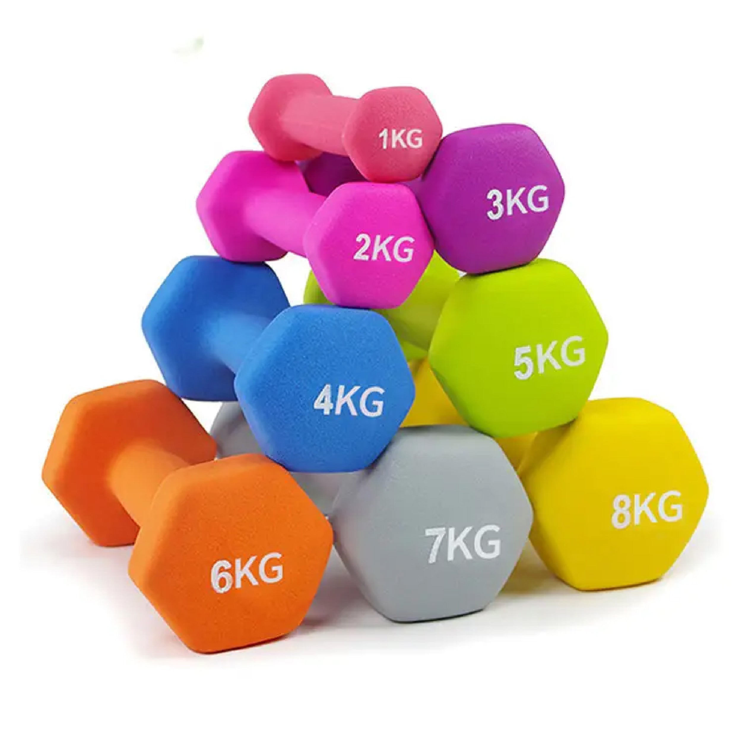 Hex Neoprene Dumbbell Set – Anti-Roll Design, Non-Slip Grip, Durable Coating – Perfect for Home Gym Strength Training, Toning & Easy Compact Storage