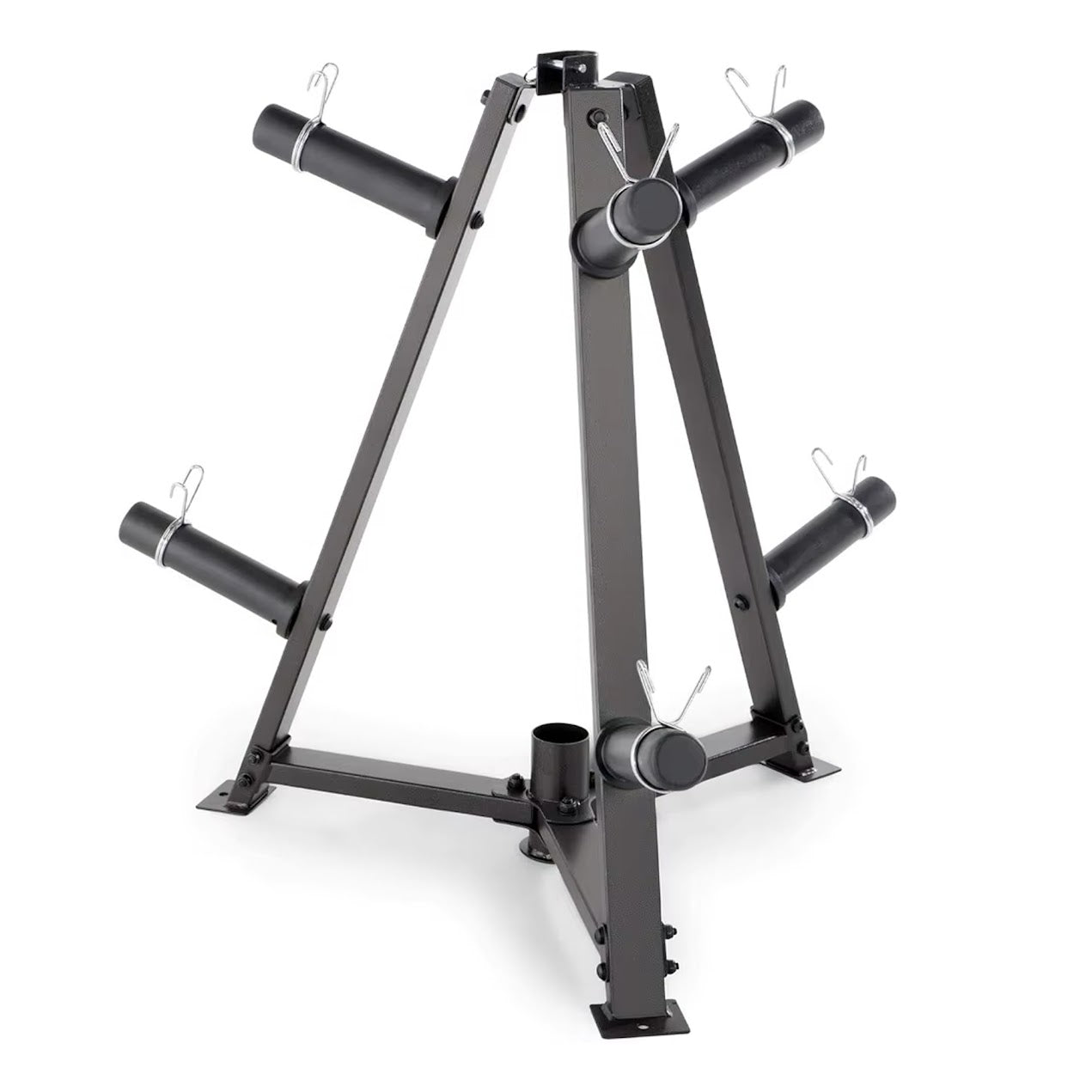 Heavy-Duty Vertical Weight Plate & Dumbbell Rack – 300kg Steel Storage Stand with 6 Locking Clamps – Space-Saving Organizer for Home Gym or Studio