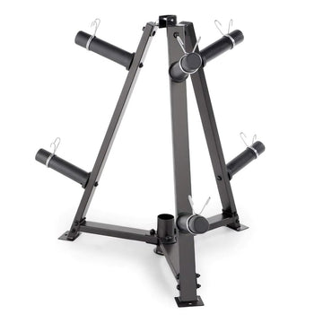 Heavy-Duty Vertical Weight Plate & Dumbbell Rack – 300kg Steel Storage Stand with 6 Locking Clamps – Space-Saving Organizer for Home Gym or Studio