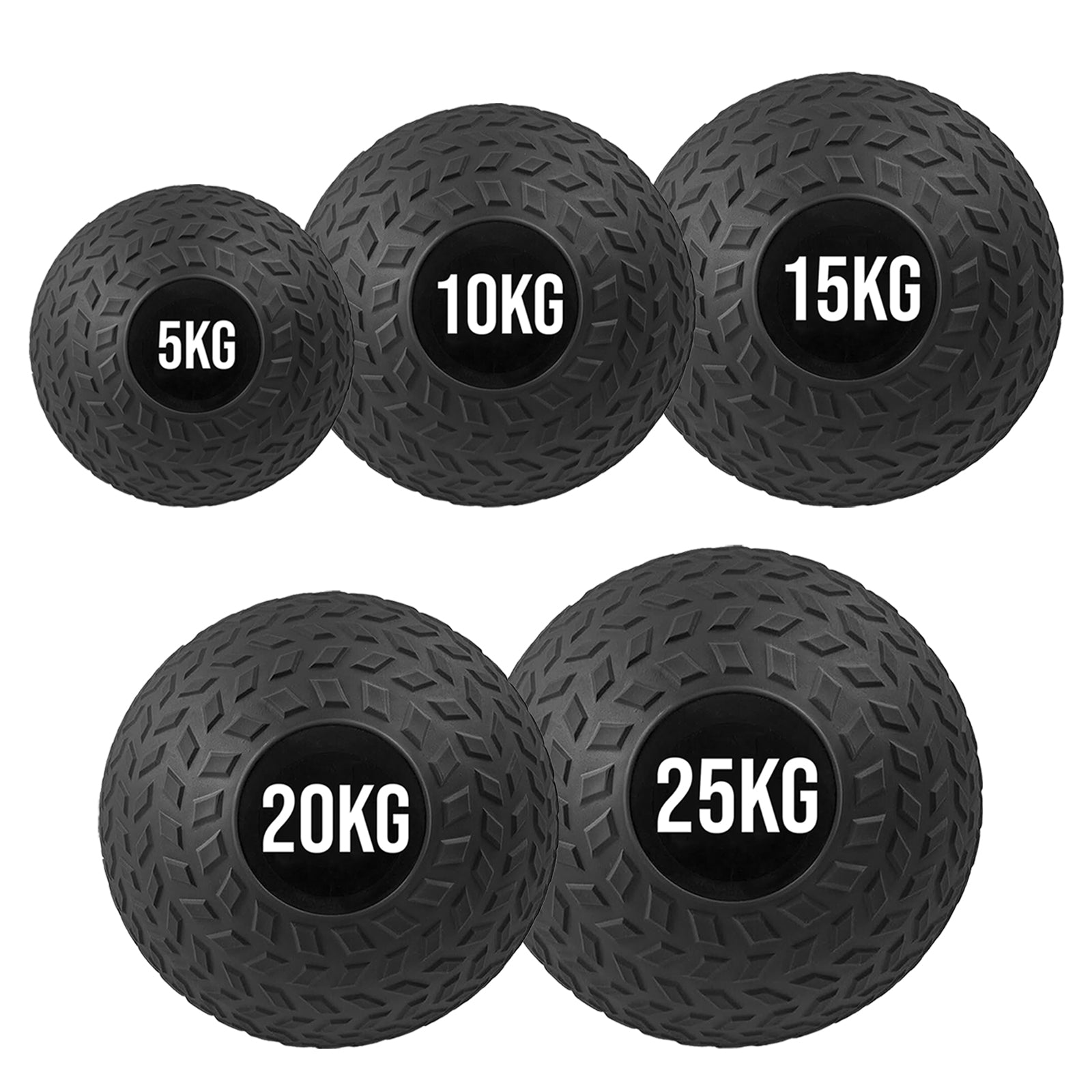 Heavy Duty Treaded Slam Balls – Non-Bounce Rubber Weight Balls for Core, Power & Strength Workouts | Individual & Set Options (3KG–25KG)