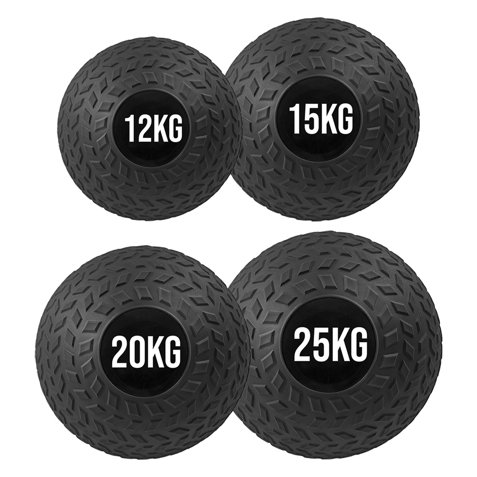 Heavy Duty Treaded Slam Balls – Non-Bounce Rubber Weight Balls for Core, Power & Strength Workouts | Individual & Set Options (3KG–25KG)