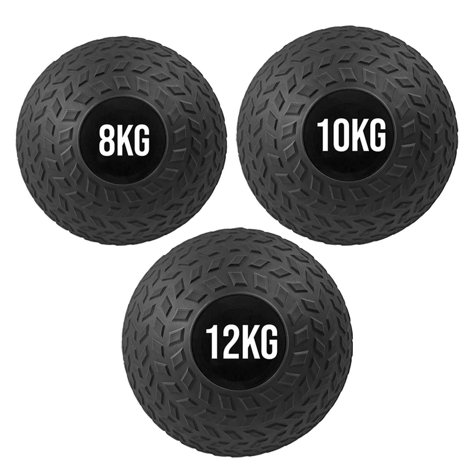 Heavy Duty Treaded Slam Balls – Non-Bounce Rubber Weight Balls for Core, Power & Strength Workouts | Individual & Set Options (3KG–25KG)