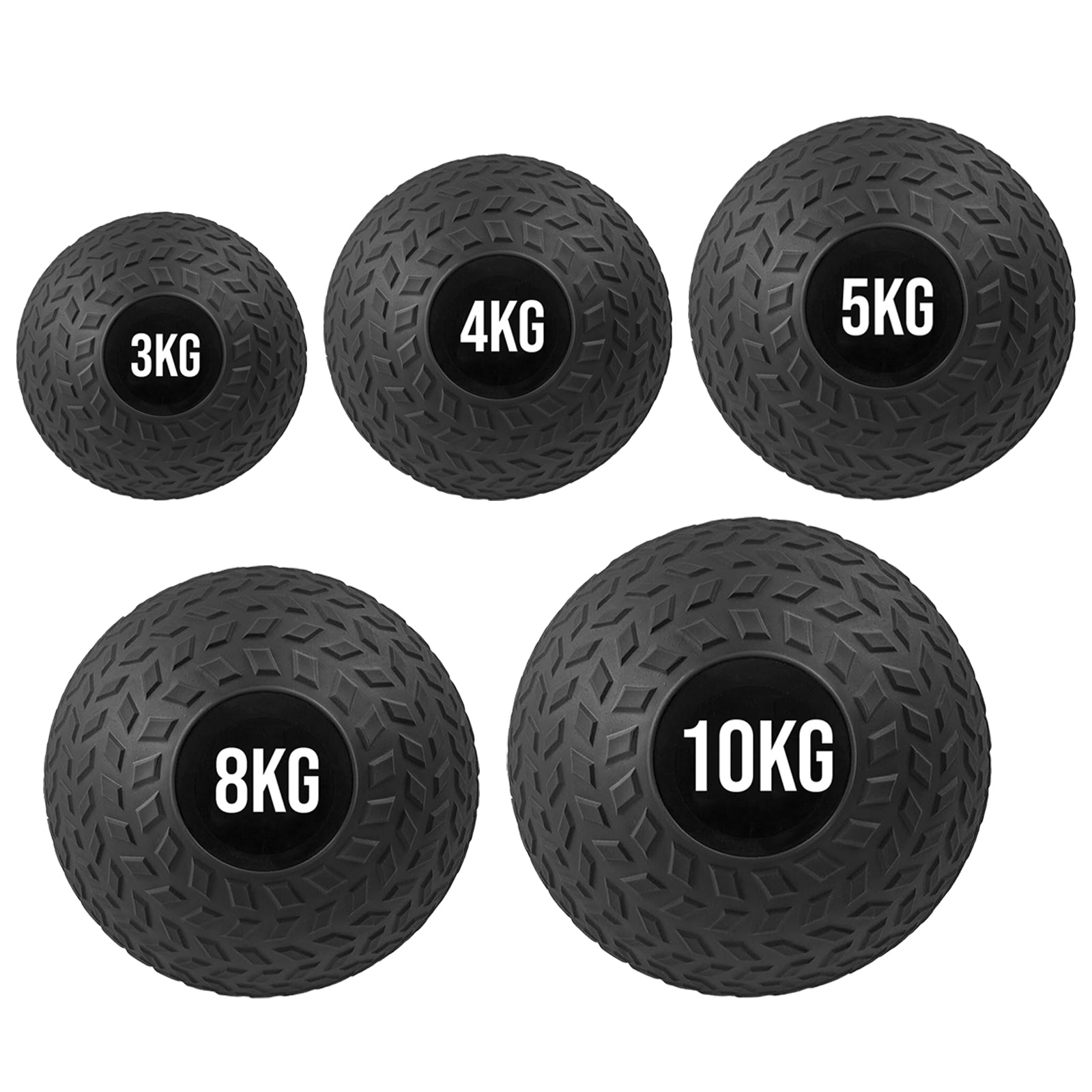 Heavy Duty Treaded Slam Balls – Non-Bounce Rubber Weight Balls for Core, Power & Strength Workouts | Individual & Set Options (3KG–25KG)