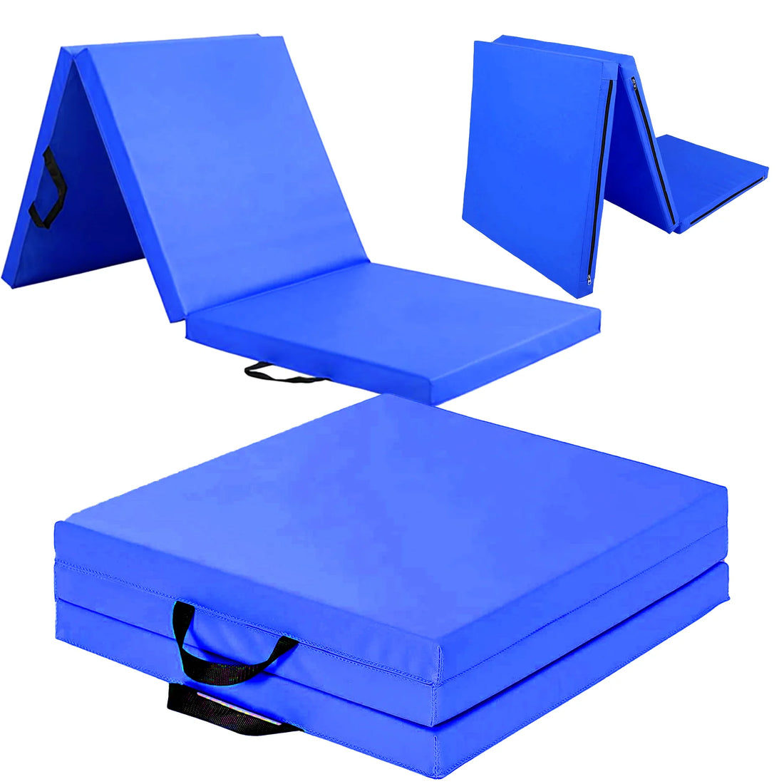 Pink folding mat with handles on a white background