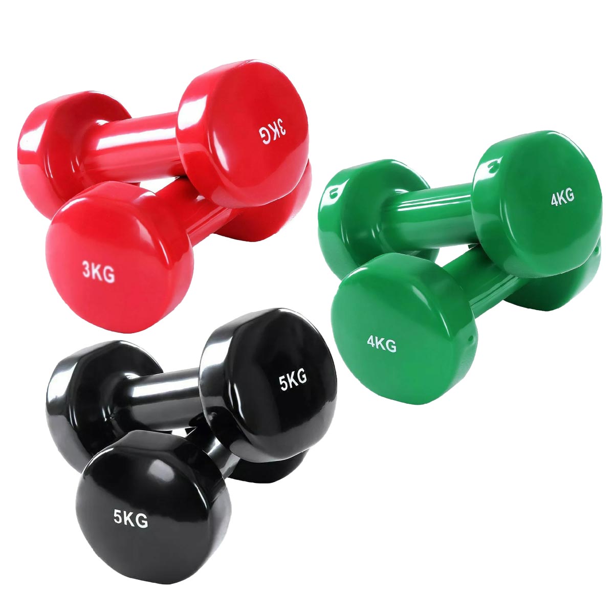 Multi-Color Neoprene Vinyl Dumbbell Set – Anti-Roll Hex Design, Sweat-Resistant Grip, Ideal for Strength Training & Home Gym Workouts