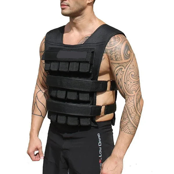 Black tactical vest on a white background