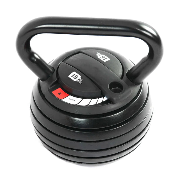 Black adjustable dumbbell with digital display on a white background
