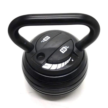 Black adjustable dumbbell on a white background