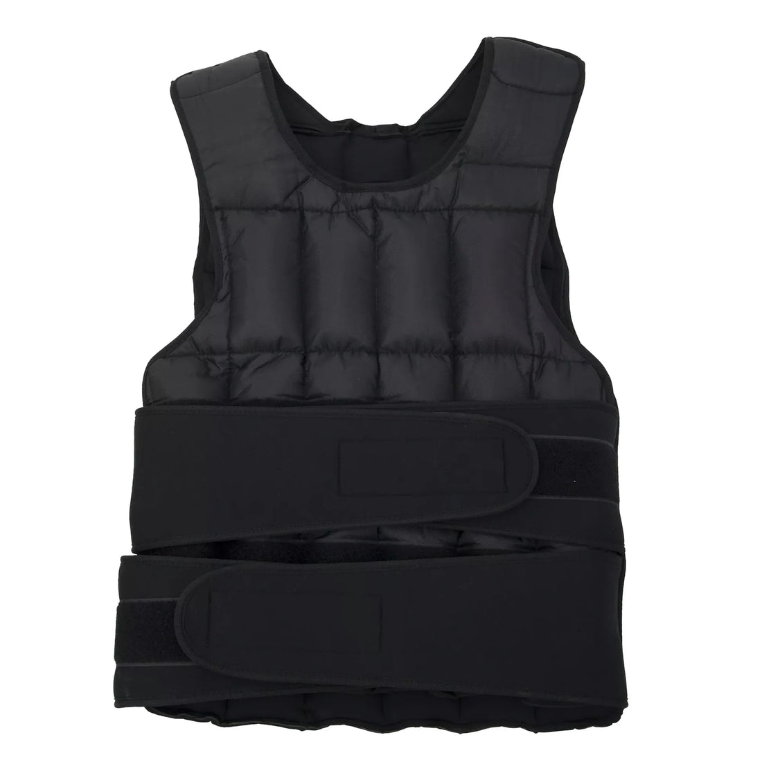 Black weighted vest on a white background