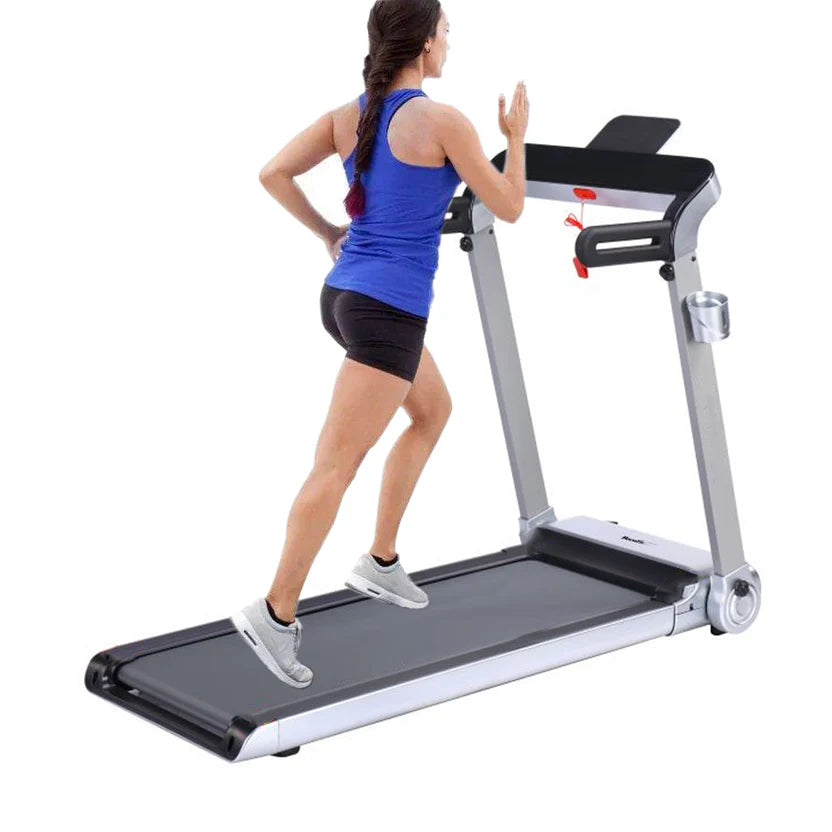 Foldable treadmill on a white background