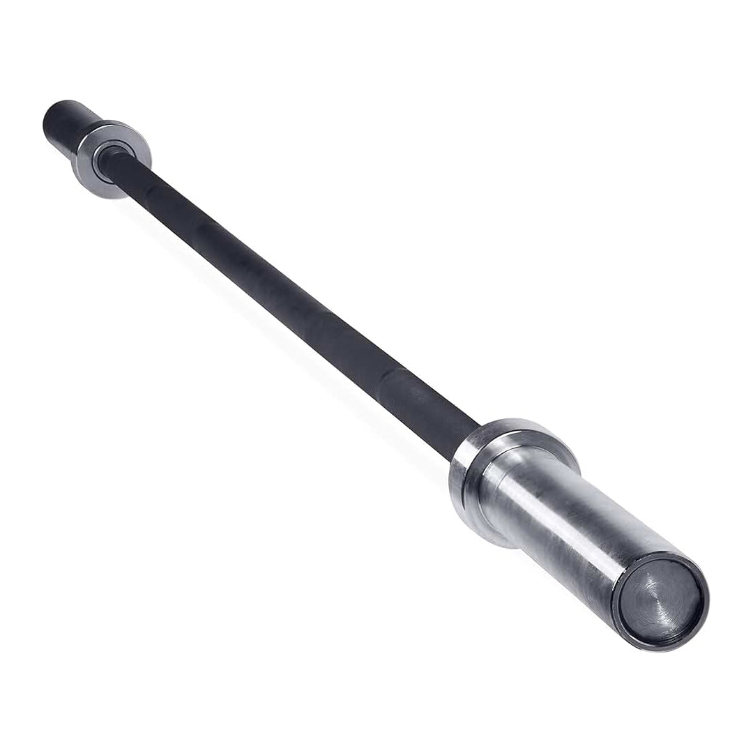Heavy-Duty Chrome Barbell – Olympic 2" Weightlifting Bar with Textured Grip & Spring Collars – Built for Deadlifts, Squats, Bench Press – Home Gym Essential