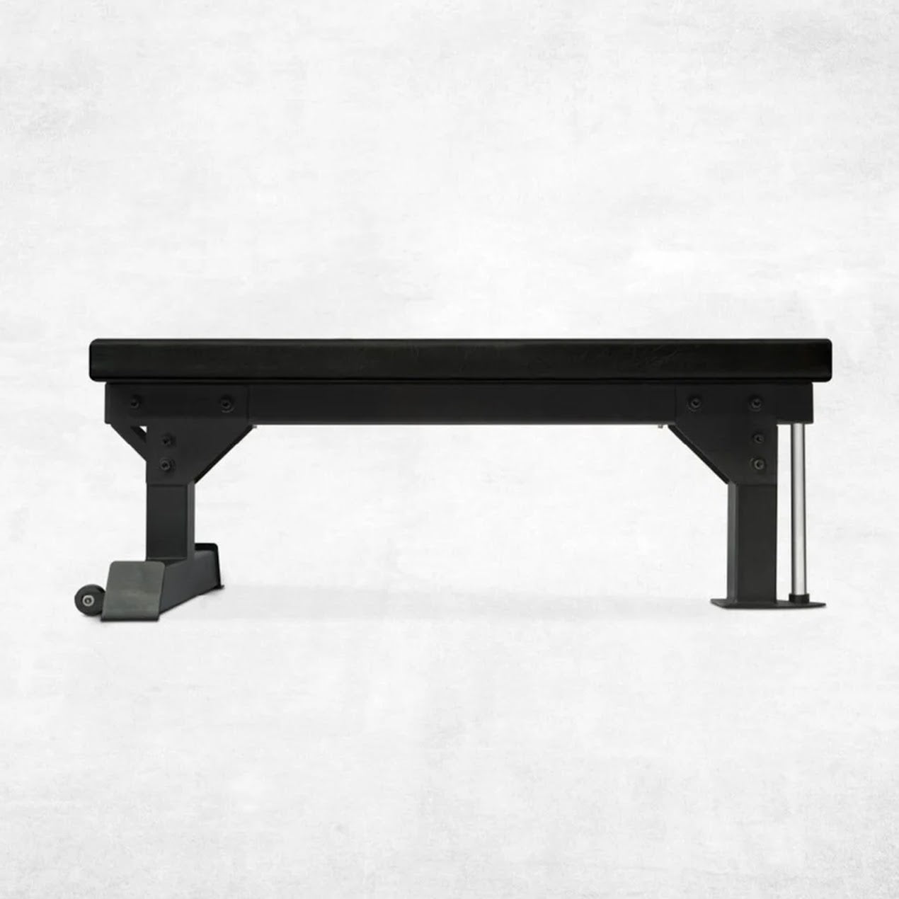 Heavy-Duty Flat Workout Bench – 300kg Load, Compact Steel Frame, Cushioned Pad & Transport Wheels – Perfect for Dumbbell & Chest Training at Home