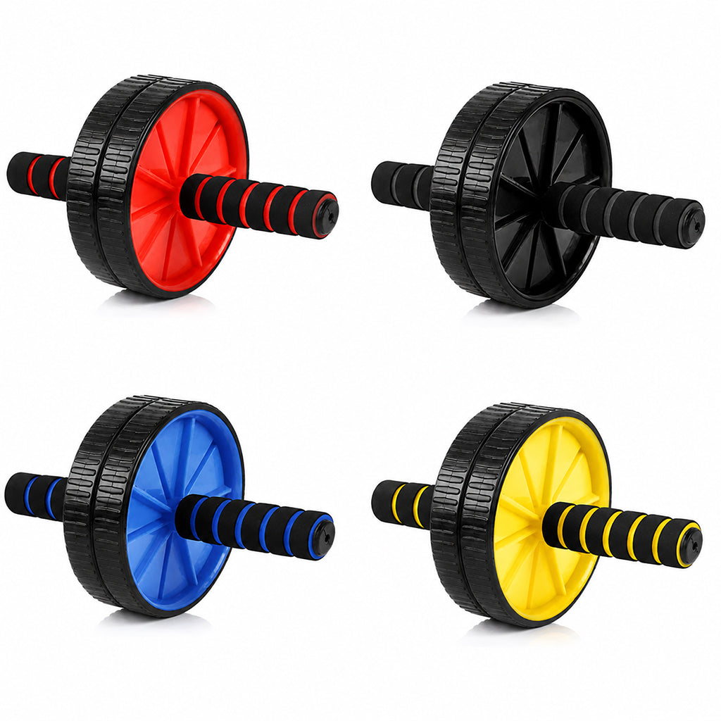 Dual-Wheel Ab Roller with Knee Pad – Stable Core Trainer for Home Workouts, Compact Design for Abs & Strength Training, Ideal for Small Spaces & Gym Setups