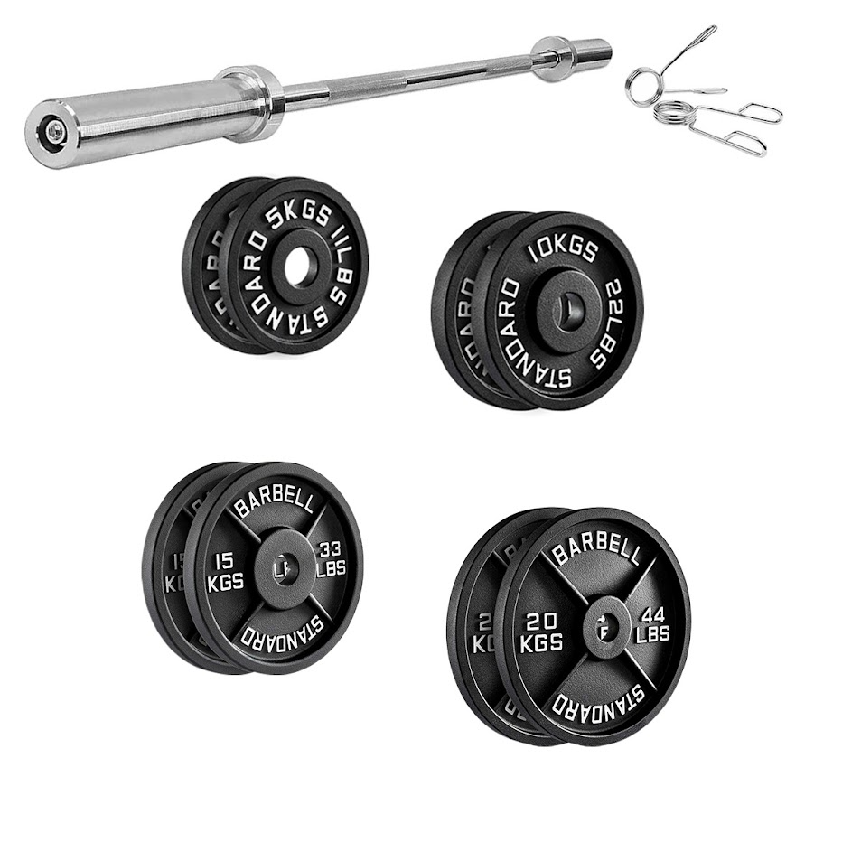 Heavy-Duty Cast Iron Weight Plates – Anti-Rust, Black Powder-Coated Discs for Home Strength Training – Compact Design Ideal for Small Gym Spaces