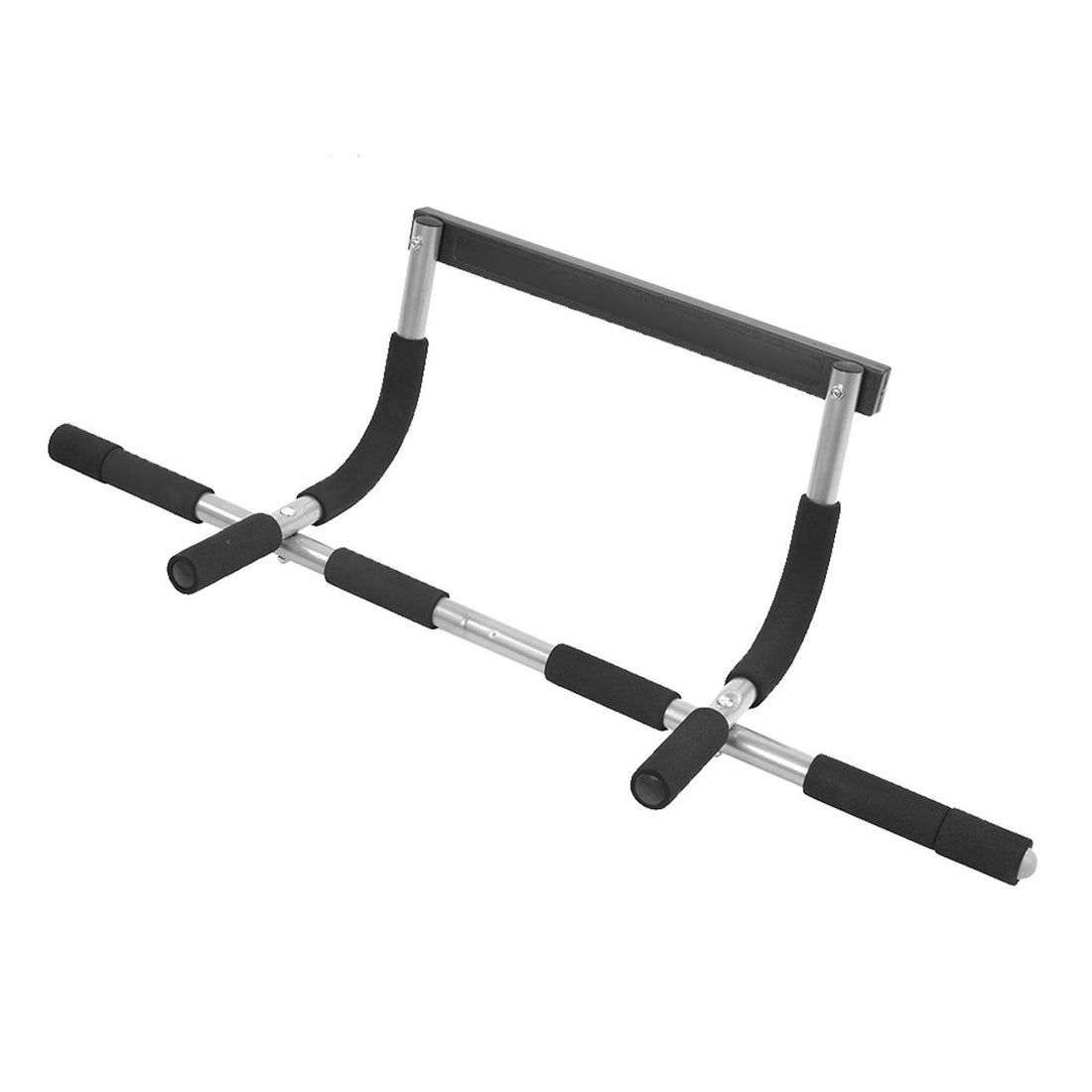 No Screw Door Pull Up Bar – Heavy Duty Steel Frame with Non Slip Grips for Upper Body Workouts in Home Gym Spaces
