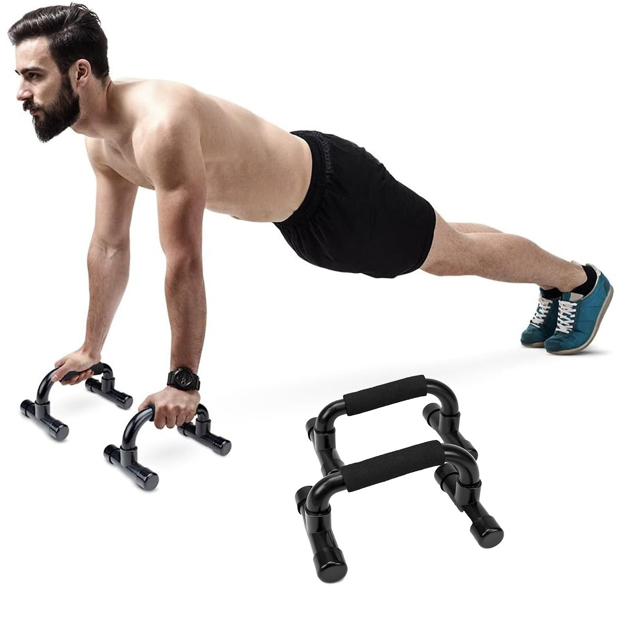Ergonomic Push-Up Bars with Anti-Slip Handles – Lightweight Solid Frame for Wrist Support & Upper Body Training – Perfect for Home Gym & Portable Workouts