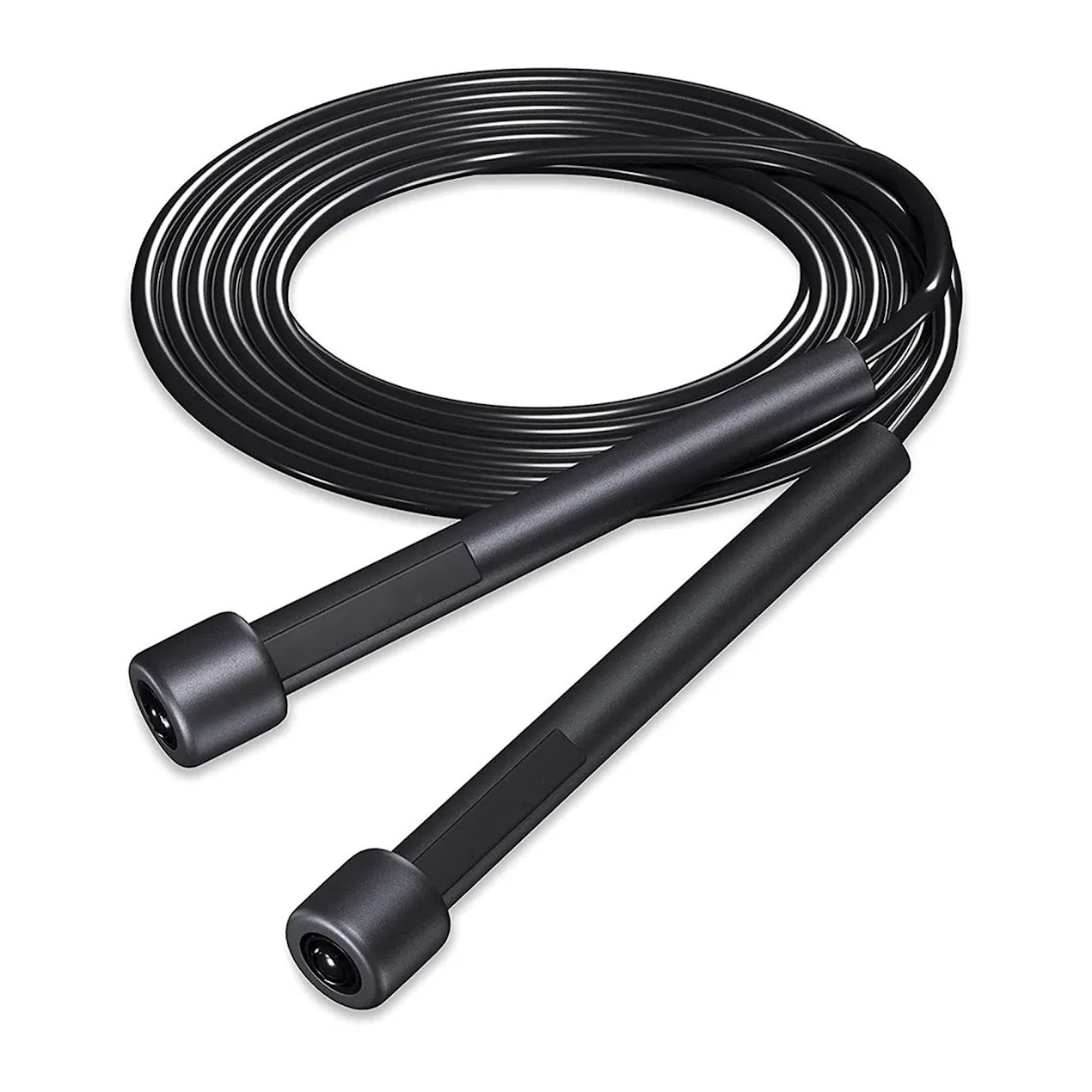 Adjustable Black Skipping Rope – Durable PVC Cord, Ergonomic Non-Slip Handles – Ideal for Cardio, HIIT, and Home Fitness Workouts