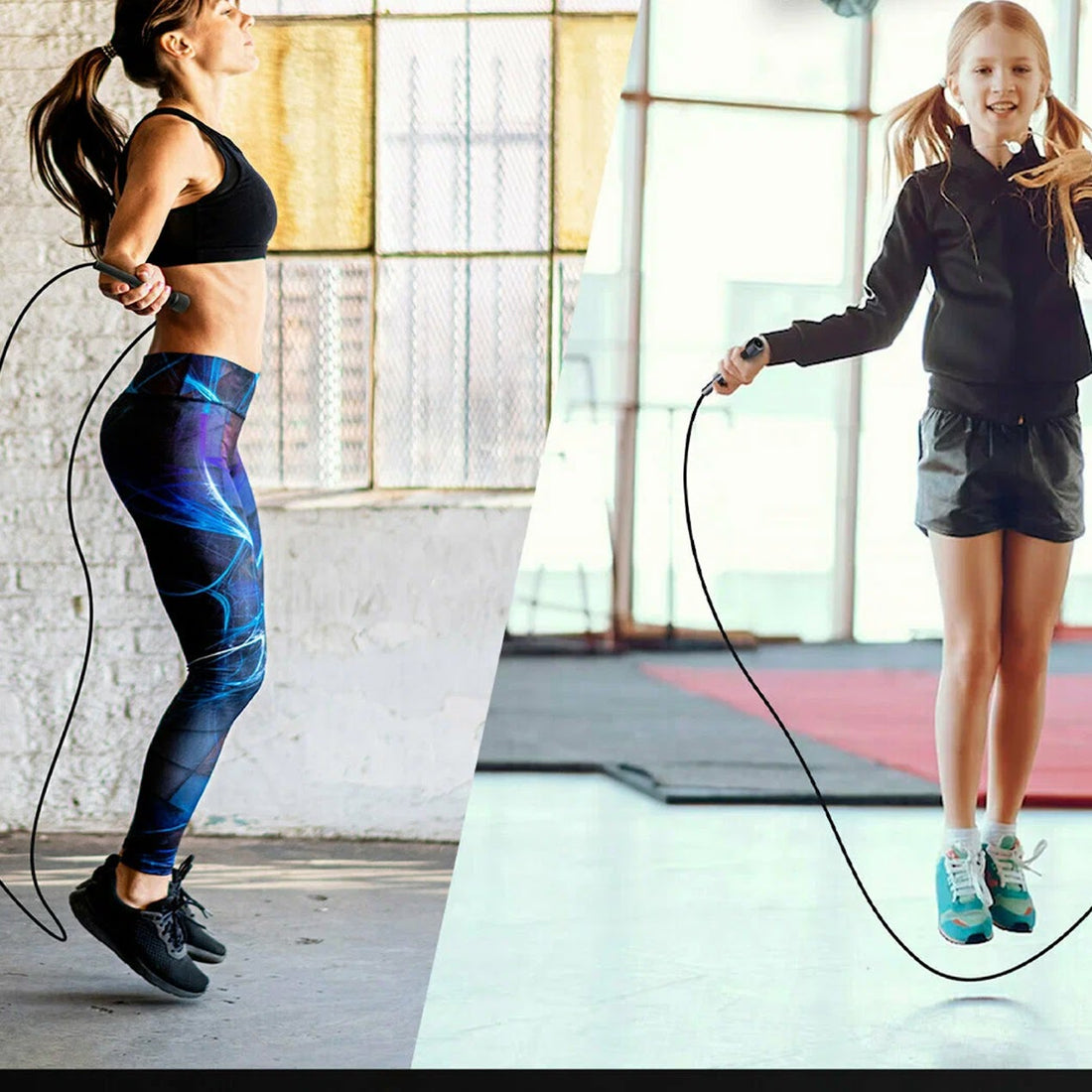Adjustable Black Skipping Rope – Durable PVC Cord, Ergonomic Non-Slip Handles – Ideal for Cardio, HIIT, and Home Fitness Workouts
