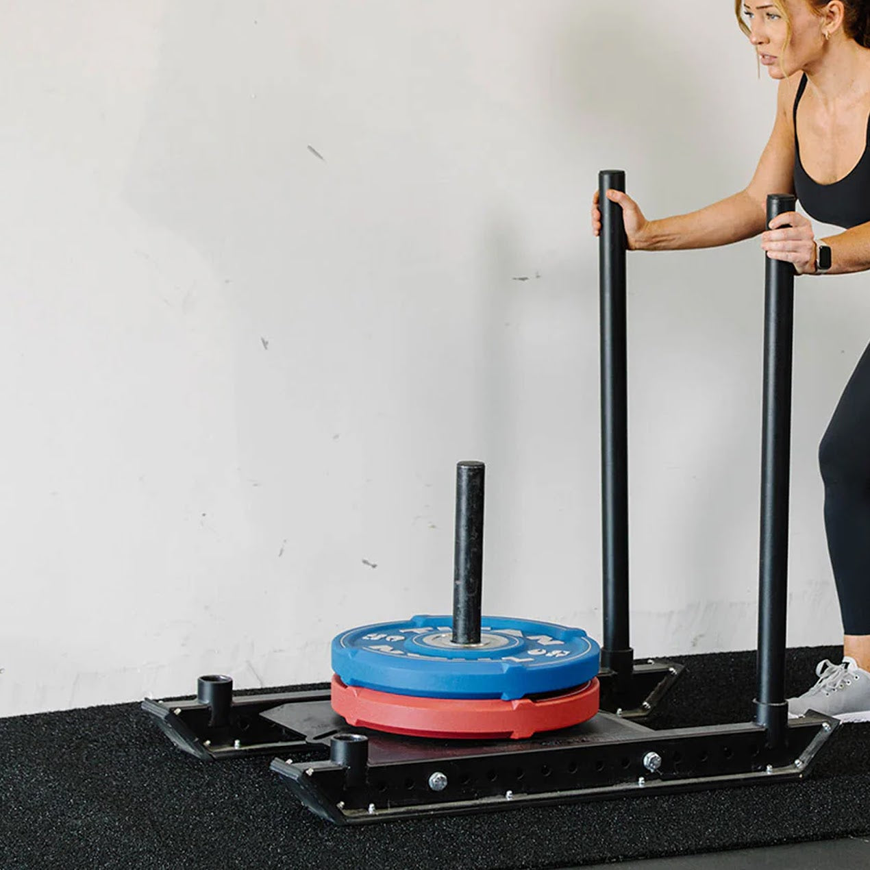 Functional Fitness Sprint Mat & Sledge Combo – 10m Turf with Markings & Heavy-Duty Steel Sled for Speed and Strength Training in Home Gym or Studio