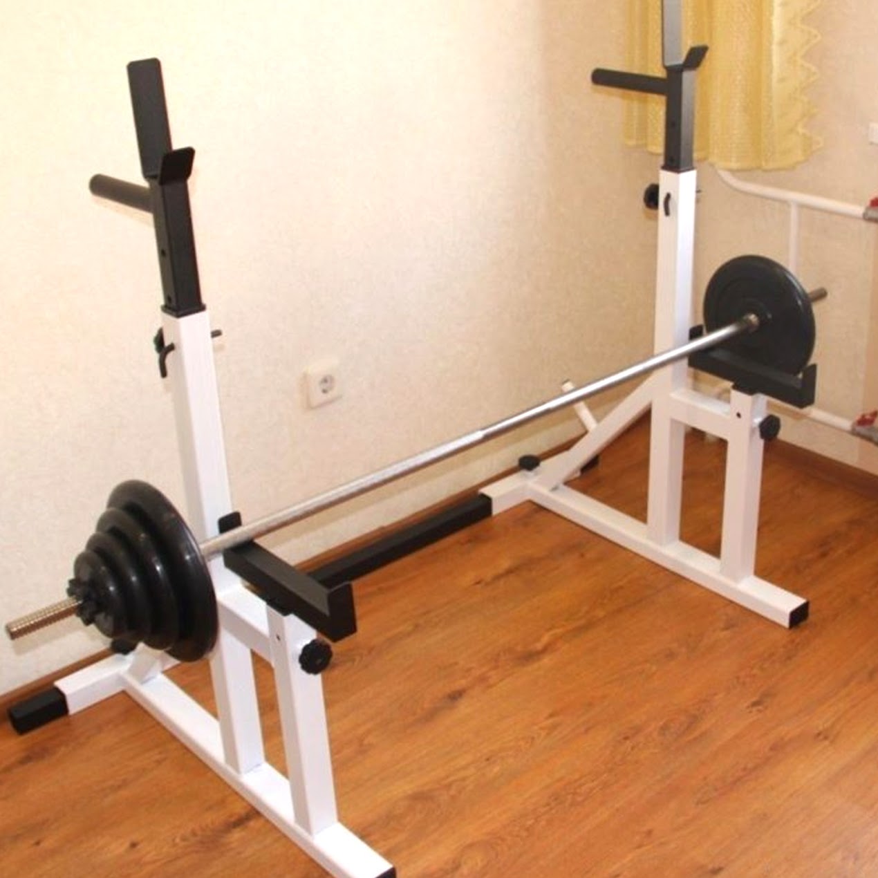 Heavy-Duty Adjustable Squat Rack with Bench Press Support – Steel Frame, Dip Handles, 400kg Capacity – Strength Training for Home Gyms